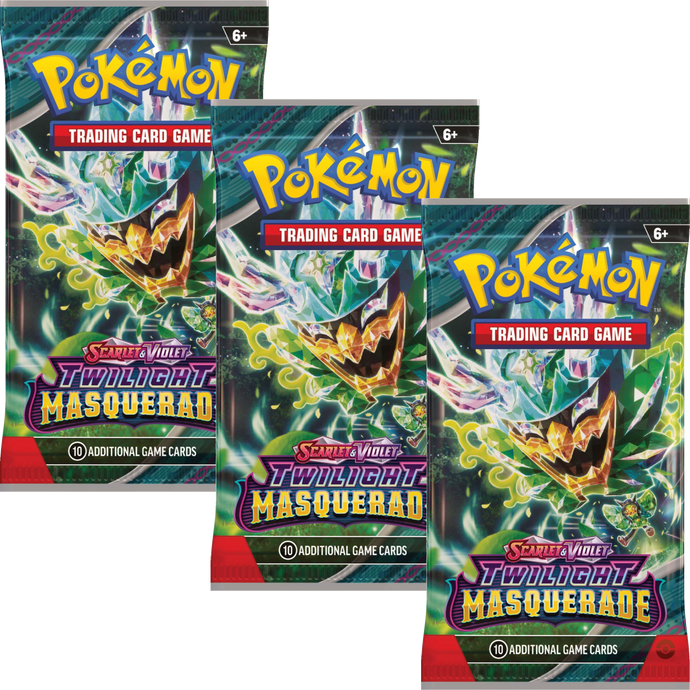 Pokemon TCG Scarlet & Violet Twilight Masquerade Booster Pack x3