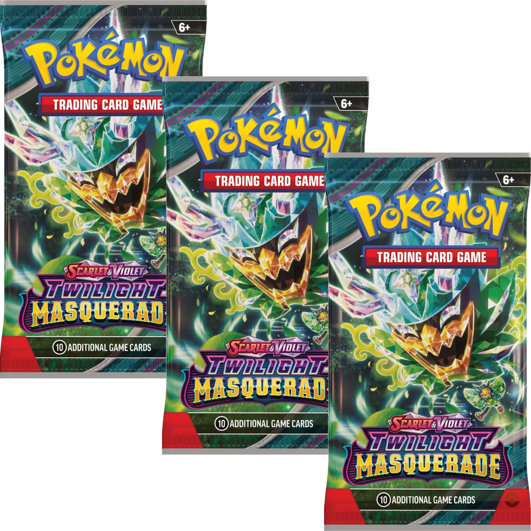 Pokemon TCG Scarlet & Violet Twilight Masquerade Booster Pack x3