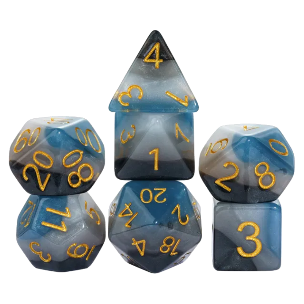 FBG RPG Dice Set Denim Swirls