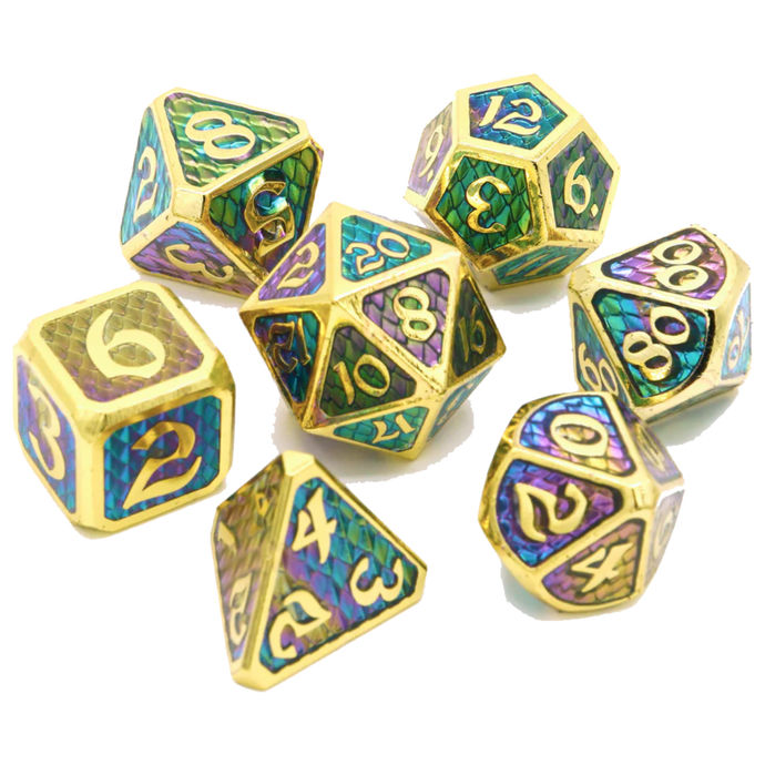 DHD Metal RPG Dice Set Drakona Khaos Hemera