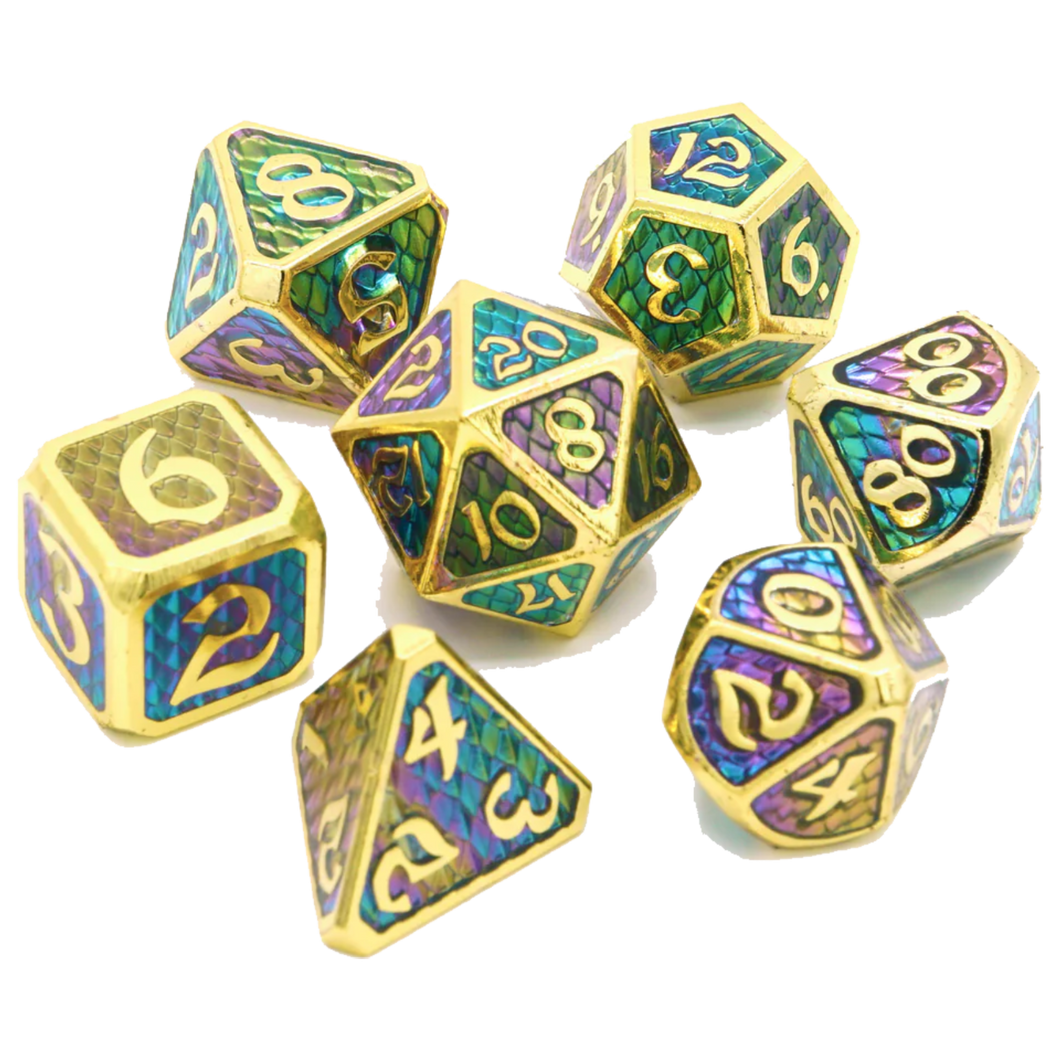 DHD Metal RPG Dice Set Drakona Khaos Hemera