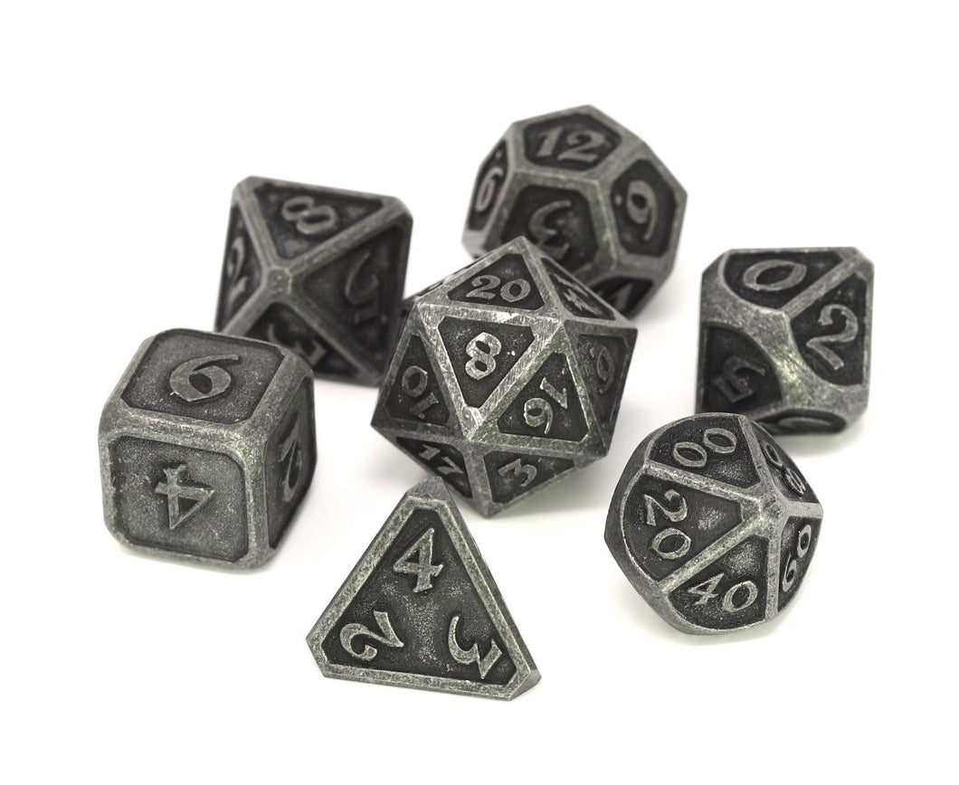 DHD Metal RPG Dice Set Mythica Dark Iron