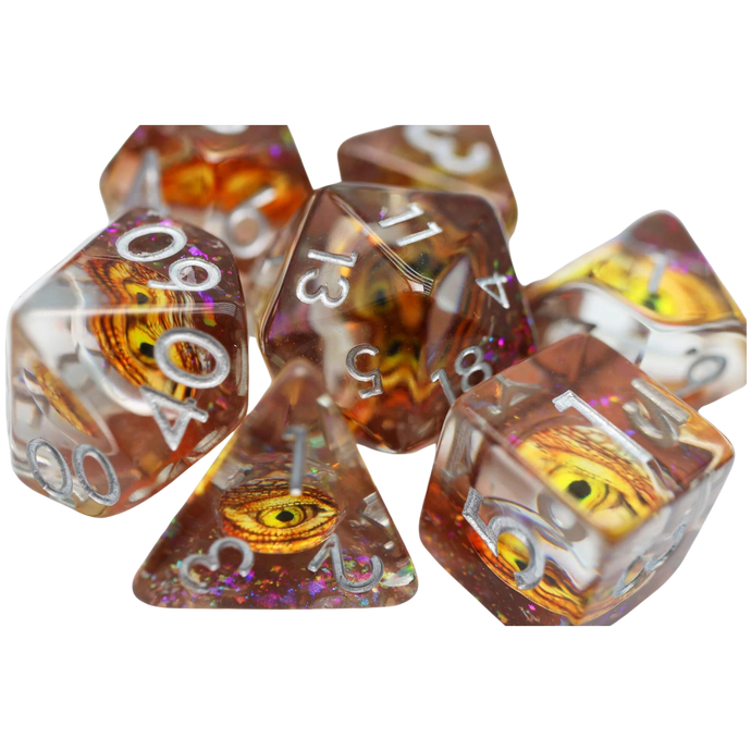 FBG RPG Dice Set Golden Dragon Eye