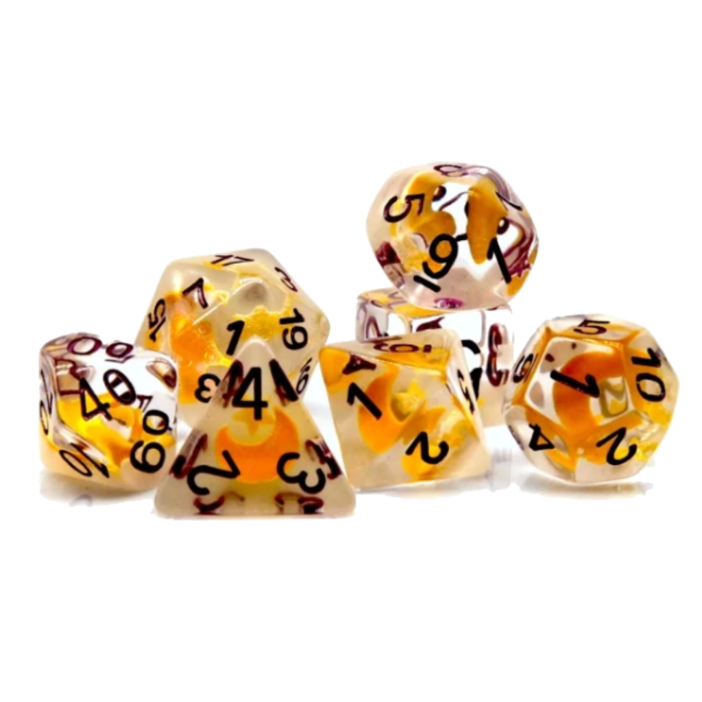 FBG RPG Dice Set Moon and Stars Glow in the Dark