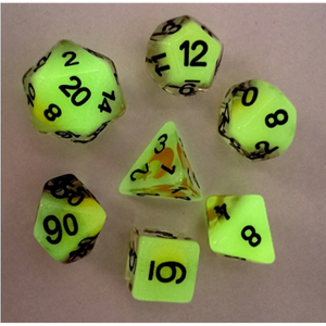 FBG RPG Dice Set Moon and Stars Glow in the Dark